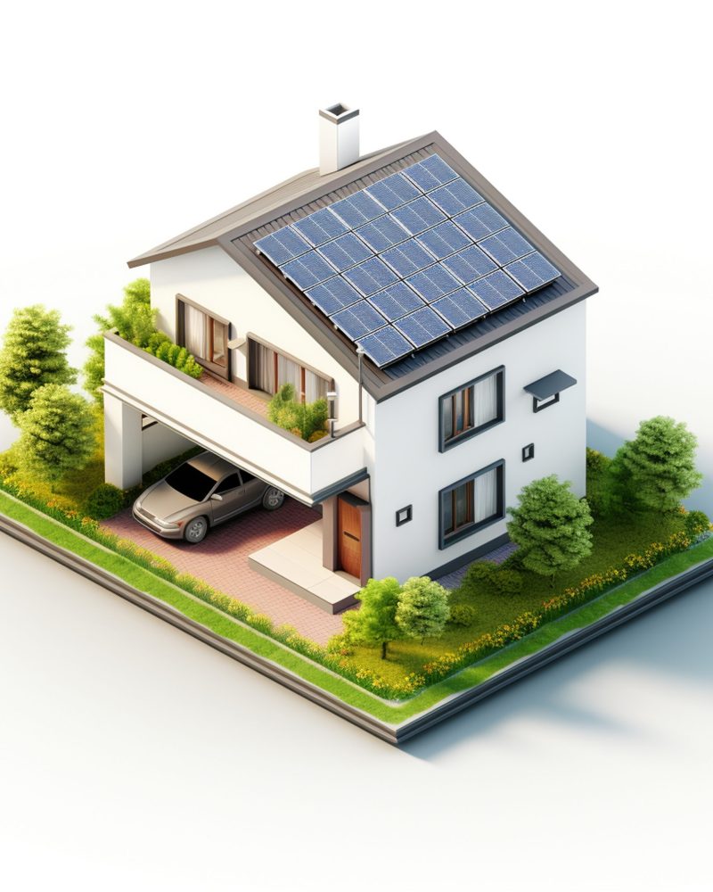 3d rendering isometric house model